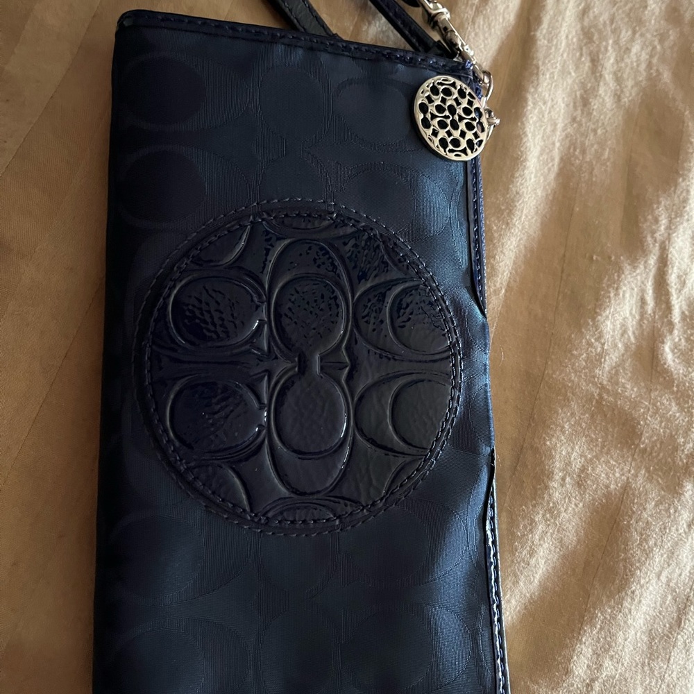 Authentic Coach Navy Blue Purse and matching Wallet